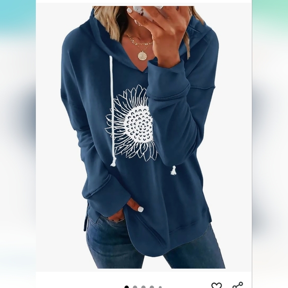 Sunfower Loose Fit Long Sleeve Hoodie Pullover Size XXL - Picture 5 of 6